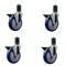 Service Caster 5'' Blue Poly Swivel 1-5/8'' Expanding Stem Caster Set with Brake, 4PK SCC-EX20S514-PPUB-BLUE-PLB-158-4 - alternate 1